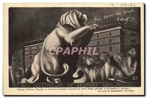 Cartes postales Militaria Defenseurs de Belfort 1870 1871 Lion