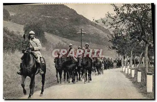 Cartes postales Militaria Batterie de 75 sur route