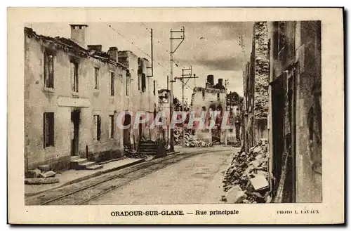 Cartes postales Militaria Oradour sur Glane Rue principale