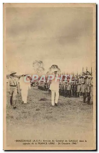 Ansichtskarte AK Militaria Brazzaville AEF Arrivee du General de Gaulle dans la capitale de la France Libre 24 oc