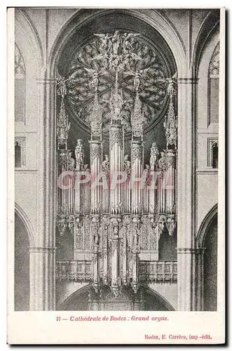 Cartes postales Orgue Cathedrale de Rodez Grand orgue