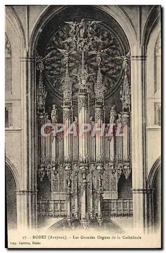 Cartes postales Orgue Rodez Les grands orgues de la cathedrale