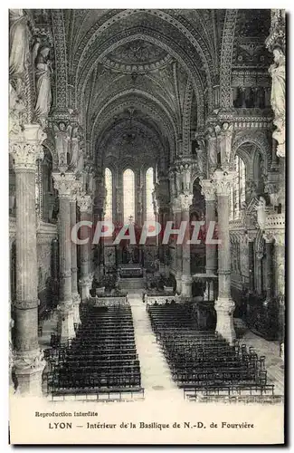Cartes postales Lyon Interieur de la basilique de ND de Fourviere