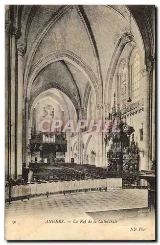 Cartes postales Orgue Angers La nef de la cathedrale