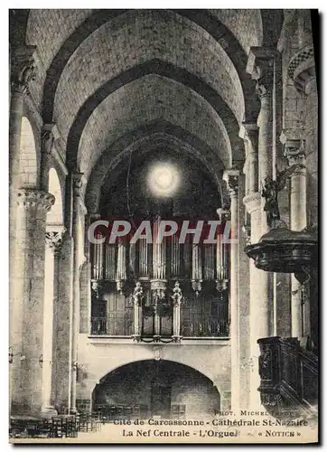 Ansichtskarte AK Orgue Cite de Carcassonne Cathedrale St Nazaire La nef centrale