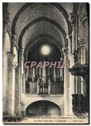 Cartes postales Orgue Cite de Carcassonne Cathedrale St Nazaire La nef centrale