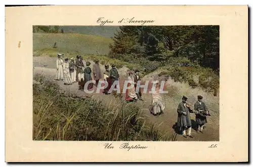 Cartes postales Folklore Auvergne Un bapteme