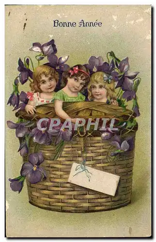 Cartes postales Fantaisie Fleurs Enfants