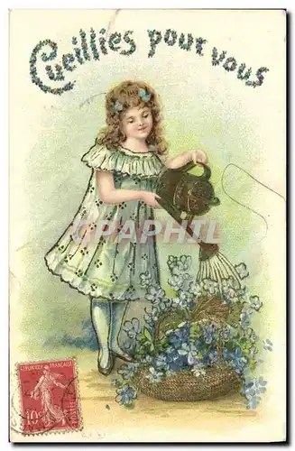Cartes postales Fantaisie Fleurs Enfant