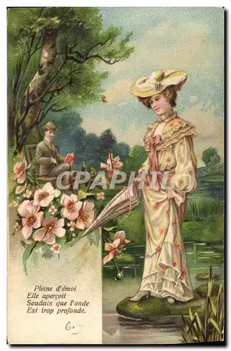 Cartes postales Fantaisie Fleurs Femme