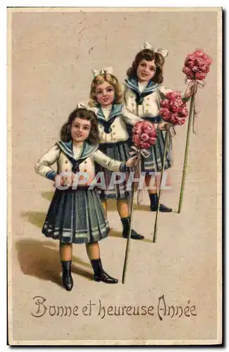 Ansichtskarte AK Fantaisie Fleurs Enfants