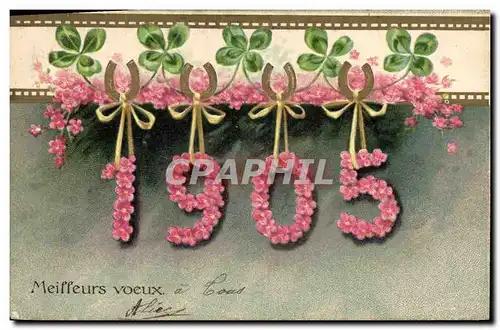 Cartes postales Fantaisie Fleurs Annee 1905 Trefles
