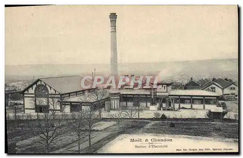 Cartes postales Folklore Vin Vignoble Vendanges Champagne Moet et Chandon Station d&#39electricite