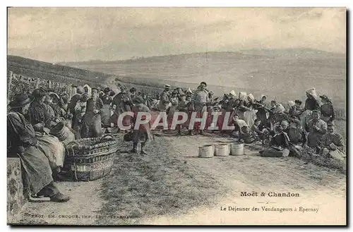 Cartes postales Folklore Vin Vignoble Vendanges Champagne Le dejeuner des vendangeurs a Epernay