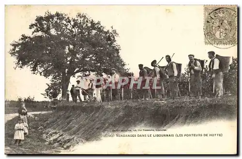 Cartes postales Folklore Vin Vignoble Vendanges dans le Libournais Les porteurs de hotte TOP