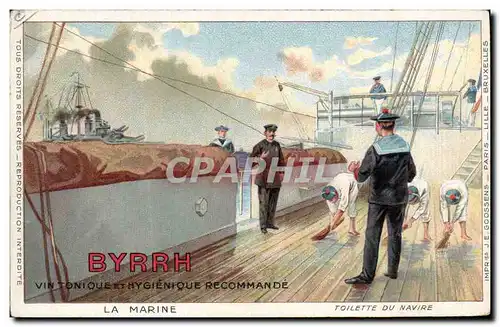 Ansichtskarte AK Publicite Byrrh La marine Toilette du navire Bateau Marins