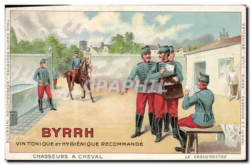Cartes postales Publicite Byrrh Vin tonique Chasseurs a cheval Militaria