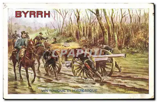 Cartes postales Publicite Byrrh Vin tonique Militaria