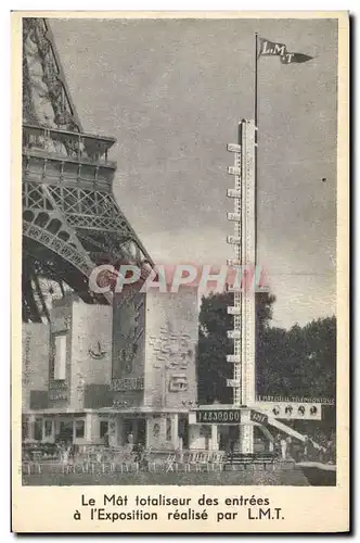 Cartes postales Publicite Le mat totaliseur des entrees a l&#39expoistion realise par LMT Paris Tour Eiffel