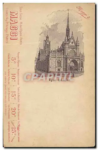 Cartes postales Publicite Maggi Eglise St Laurent Paris Bd Arago