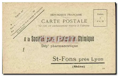 Cartes postales Publicite Societe pour l&#39industrie chimique St Fons pers Lyon