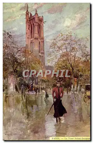 Cartes postales Paris Illustrateur La Tour Saint Jacques