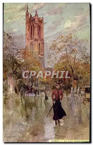 Cartes postales Paris Illustrateur La Tour Saint Jacques