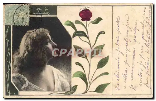 Cartes postales Fantaisie Fleurs Femme