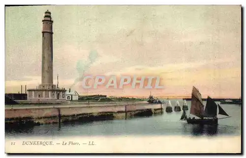 Cartes postales Phare Dunkerque Bateau