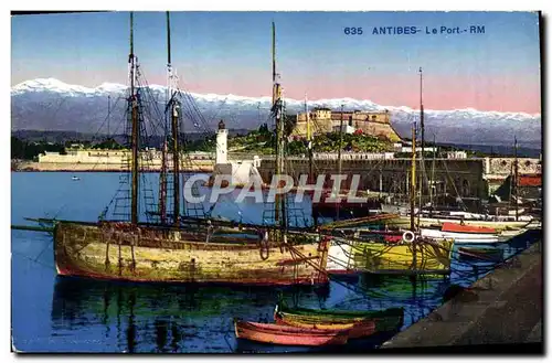 Ansichtskarte AK Phare Antibes Le port Bateaux