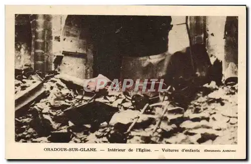 Cartes postales moderne Militaria Oradour sur Glane Interieur de l&#39eglise Voitures d&#39enfants