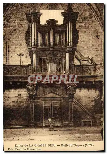 Cartes postales Orgue Eglise de la Chaise Dieu Buffet d'orgues