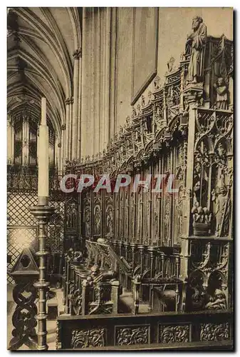 Ansichtskarte AK Orgue Fribourg Cathedrale de St Nicolas Les stalles
