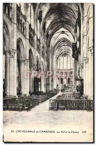 Cartes postales Orgue Cathedrale de Chartres La nef et le choeur