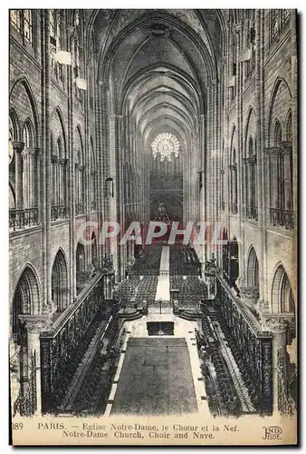 Ansichtskarte AK Orgue Paris Eglise Notre Dame Le choeur et la nef