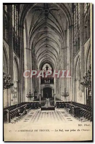 Cartes postales Orgue Cathedrale de Troyes La nef vue prise du choeur