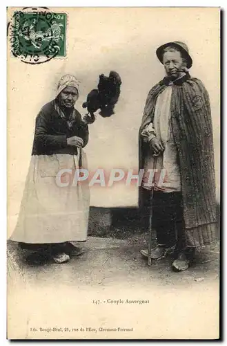 Cartes postales Folklore Couple Auvergnat
