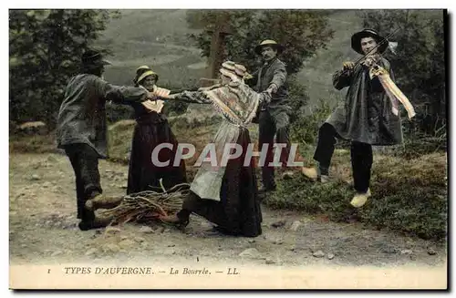 Cartes postales Folklore Auvergne La Bourree Violon