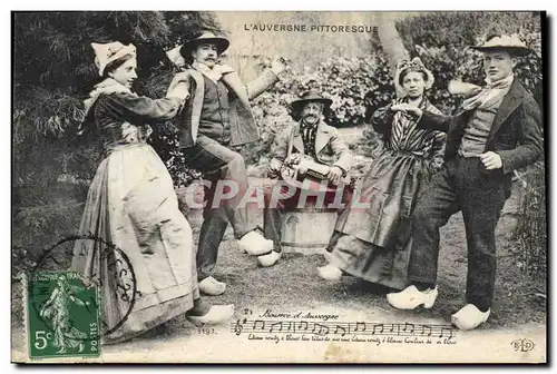 Cartes postales Folklore Auvergne La bourree