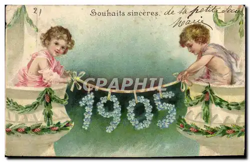 Cartes postales Fantaisie Fleurs Enfants Annee 1905