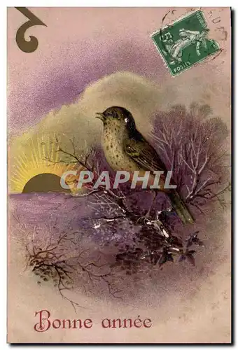 Cartes postales Fantaisie Fleurs Oiseau