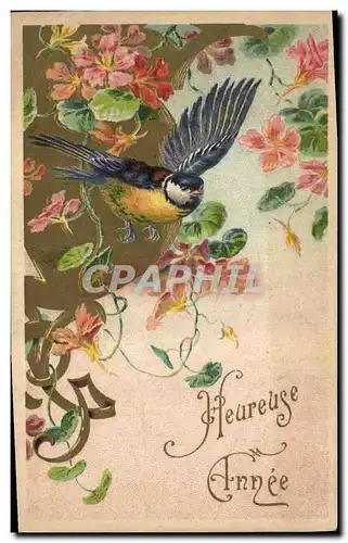 Cartes postales Fantaisie Fleurs Oiseau