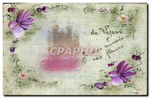 Cartes postales Fantaisie Fleurs Chateau