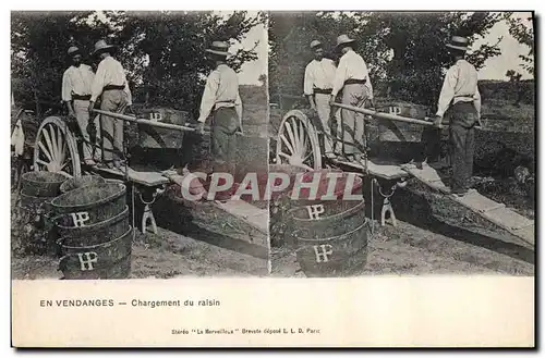 Cartes postales Vin Vendanges Chargement du raisin