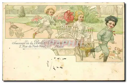 Cartes postales Publicite Belle Jardiniere Paris Rue du Pont Neuf Paris Enfants