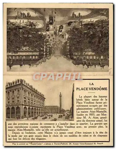 Cartes postales Publicite Place Vendome Paris Lamp Opticia Curie Kerromes