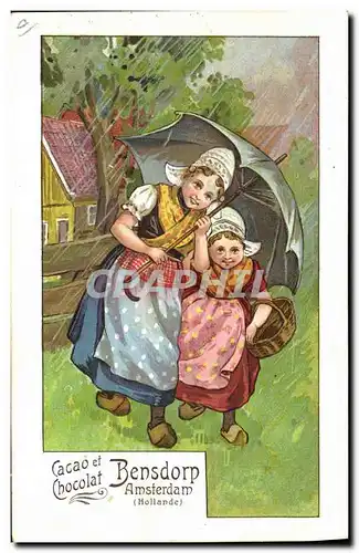 Cartes postales Publicite Cacao Bensdorp Amsterdam Enfants