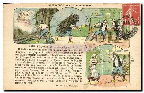 Ansichtskarte AK Publicite Chocolat Lombart Les souhaits ridicules Contes de Perrault