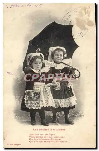 Cartes postales Fantaisie Enfants Les petites bretonnes Folklore