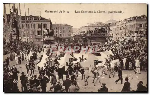 Cartes postales Carnaval de Nice Les cocottes a cheval Cavalcade